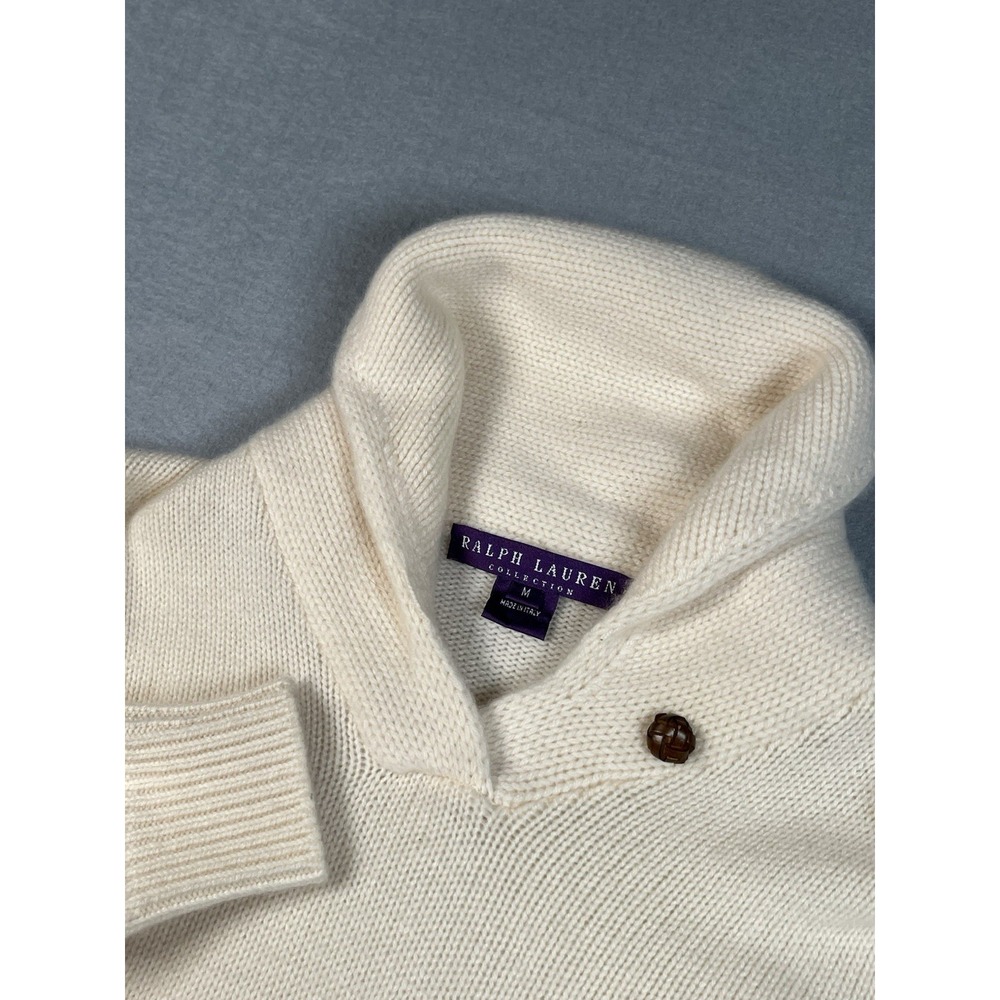 RALPH LAUREN PURPLE LABEL100% Cashmere Shawl Neck Cardigan Sweater Size Medium